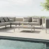 LIVING ZONE Suite Max Gartenlounge, anthrazit/taupe, Edelstahl/Textilene, abnehmbare Bezüge, wasserfest, rostfreies Material