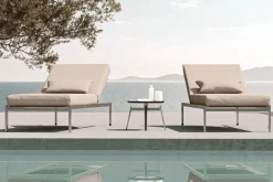 LIVING ZONE Suite Sun Gartenliegen-Set, beige/taupe, Edelstahl/Textilene, verstellbar, UV-beständig, inkl. Kissen, abnehmbare Bezüge