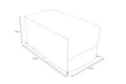 OUTFLEXX Abdeckhaube für Esstischgarnitur, schwarz, Polyester, TPU 420D Ripstop-Gewebe, 245 x 135 x 109 cm, mit Zugband