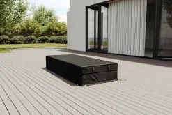 OUTFLEXX Abdeckhaube für Gartenlounges, schwarz, Ripstop-Gewebe/Polyester, 226 x 95 x 40 cm, wasserabweisend, UV-Schutz