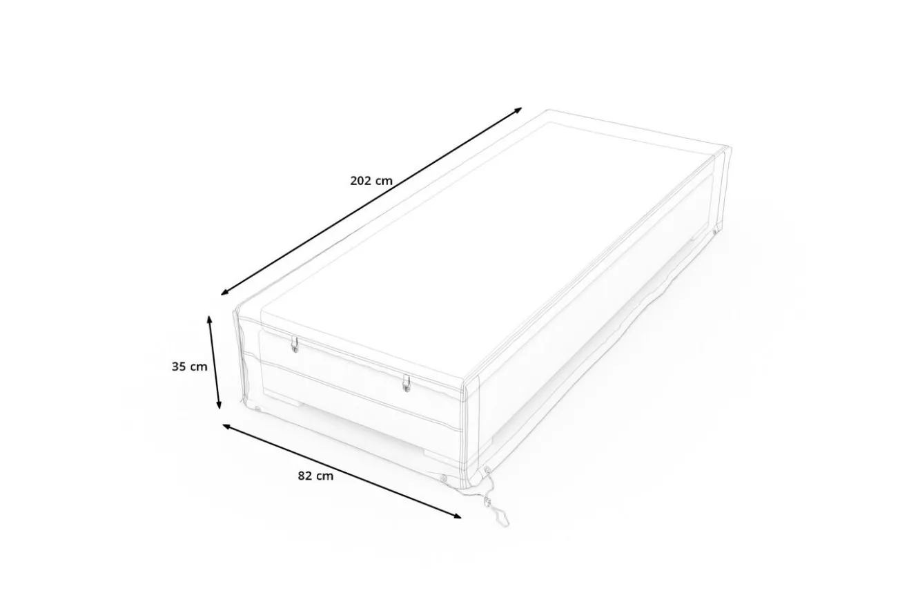 OUTFLEXX Abdeckhaube für Gartenlounges, schwarz, Ripstop-Gewebe/Polyester, 202 x 82 x 35 cm, wasserabweisend, mit Reißverschluss, UV-Schutz