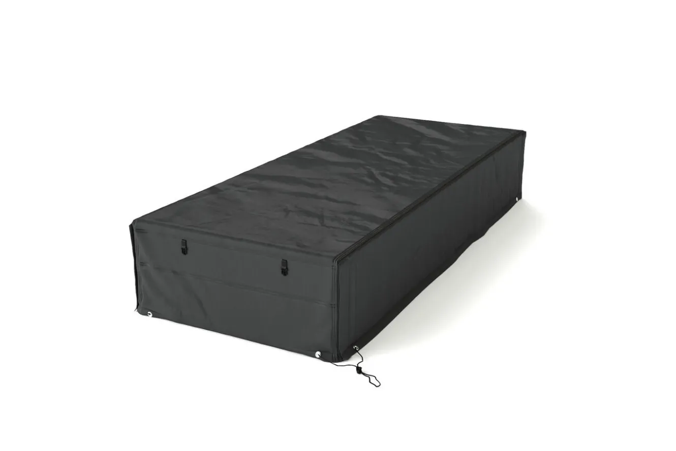 OUTFLEXX Abdeckhaube für Gartenlounges, schwarz, Ripstop-Gewebe/Polyester, 202 x 82 x 35 cm, wasserabweisend, mit Reißverschluss, UV-Schutz