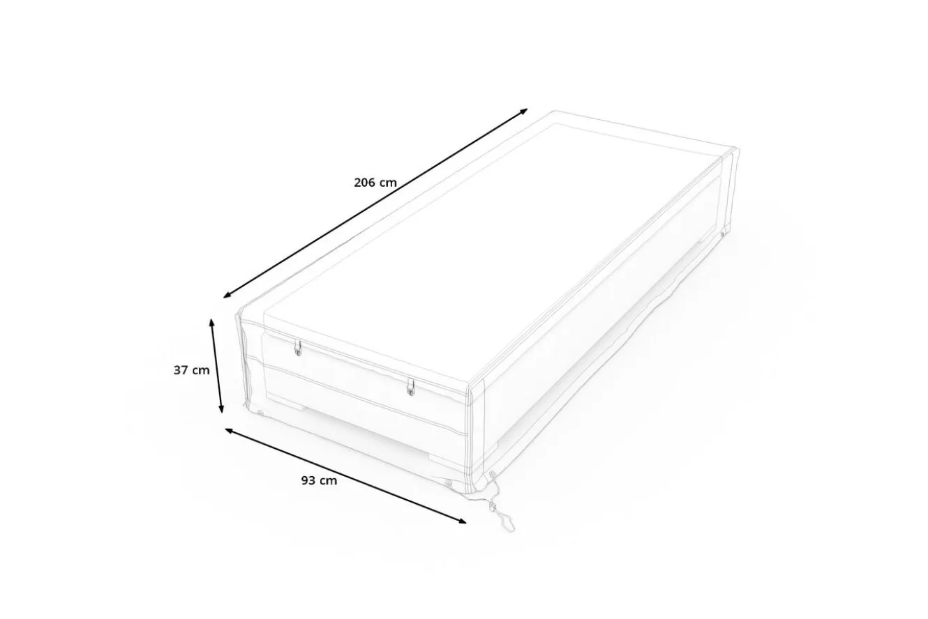 OUTFLEXX Abdeckhaube für Gartenlounges, schwarz, Ripstop-Gewebe/Polyester, 206 x 93 x 37 cm, wasserabweisend, UV-Schutz