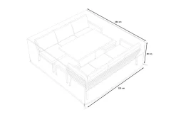 OUTFLEXX Abdeckhaube für Gartenlounges, schwarz, Ripstop-Gewebe/Polyester, 230 x 220 x 80 cm, wasserabweisend, UV-Schutz