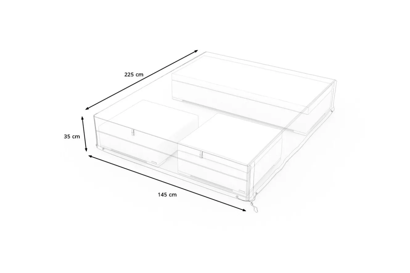 OUTFLEXX Abdeckhaube für Gartenlounges, schwarz, Ripstop-Gewebe/Polyester, 225 x 145 x 35 cm, wasserabweisend, UV-Schutz