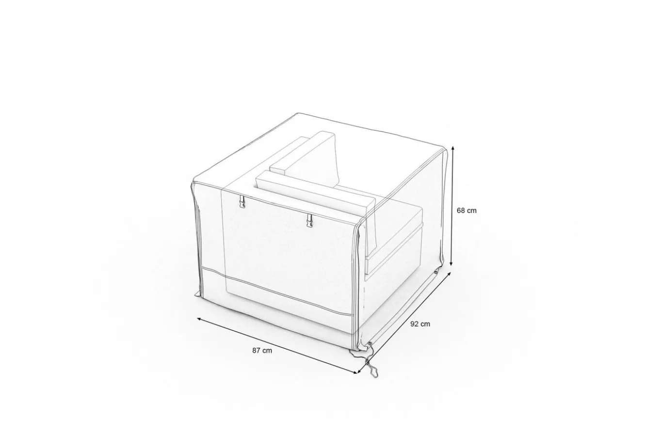 OUTFLEXX Abdeckhaube für Gartenlounges, schwarz, Ripstop-Gewebe/Polyester, 92 x 87 x 68 cm, wasserabweisend, UV-Schutz