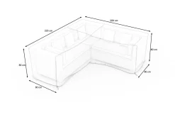 OUTFLEXX Abdeckhaube für Gartenlounges, schwarz, Ripstop-Gewebe/Polyester, 225 x 80 x 80 cm, wasserabweisend, UV-Schutz