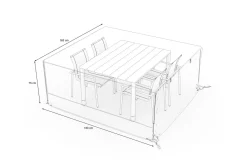 OUTFLEXX Abdeckhaube für Garten-Essgruppen, schwarz, Ripstop-Gewebe/Polyester, 165 x 180 x 75 cm, wasserabweisend, UV-Schutz