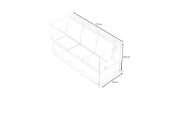 OUTFLEXX Abdeckhaube für Gartenlounges, schwarz, Ripstop-Gewebe/Polyester, 213 x 86 x 108 cm, wasserabweisend, UV-Schutz