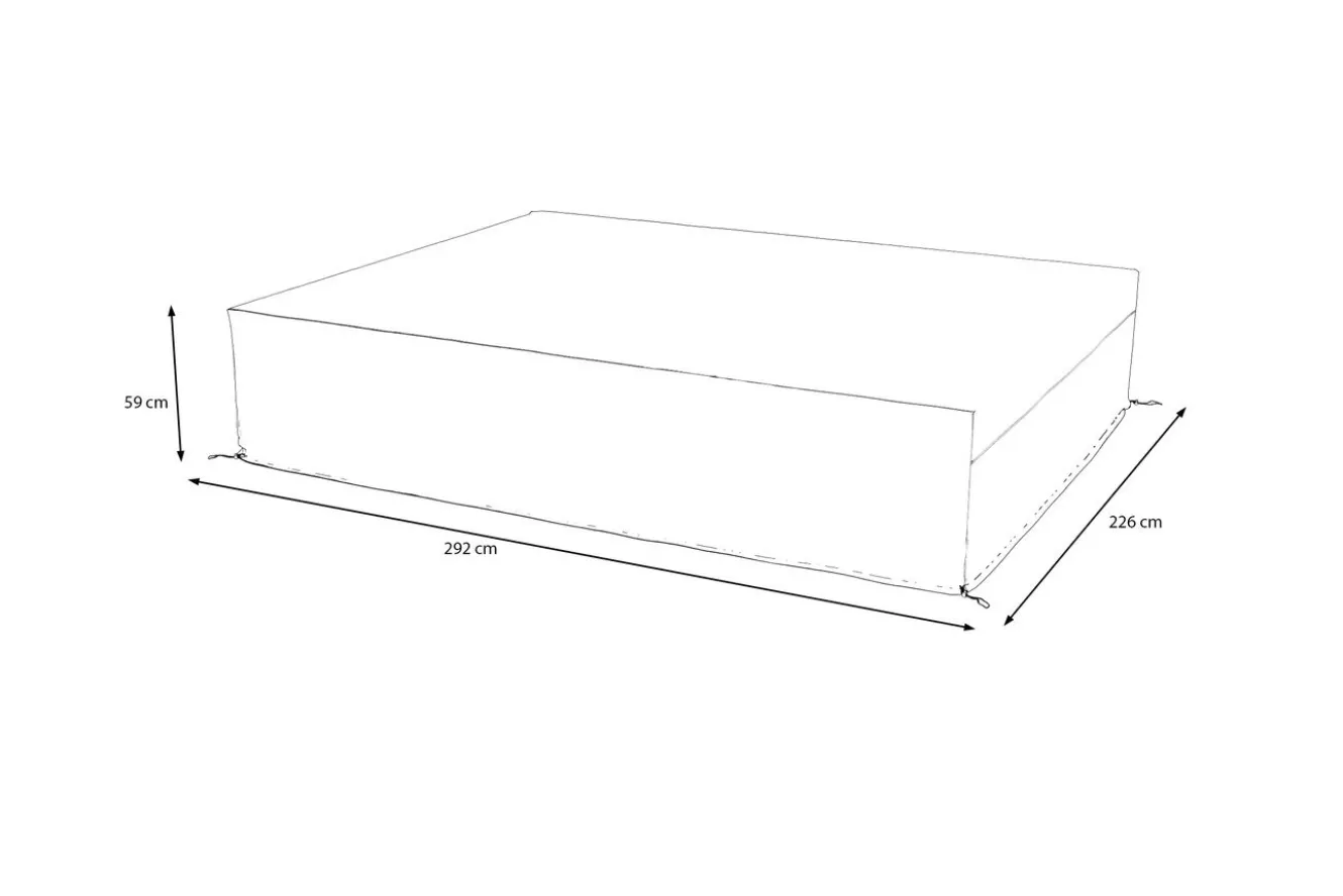 OUTFLEXX Abdeckhaube für Gartenlounge, schwarz, Polyester, TPU 420D Ripstop-Gewebe, 226 x 292 x 59 cm, mit Kordelzug
