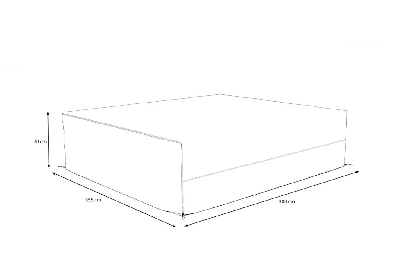 OUTFLEXX Abdeckhaube für Gartenlounge, schwarz, Polyester, TPU 420D Ripstop-Gewebe, 300 x 355 x 70 cm, mit Zugband