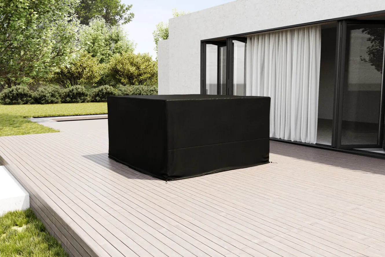 OUTFLEXX Abdeckhaube für Gartenlounges, schwarz, Ripstop-Gewebe/Polyester, 212 x 212 x 117 cm, wasserabweisend, mit Reißverschluss, UV-Schutz