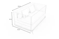 OUTFLEXX Abdeckhaube für Gartenlounges, schwarz, Ripstop-Gewebe/Polyester, 223 x 90 x 60 cm, wasserabweisend, UV-Schutz