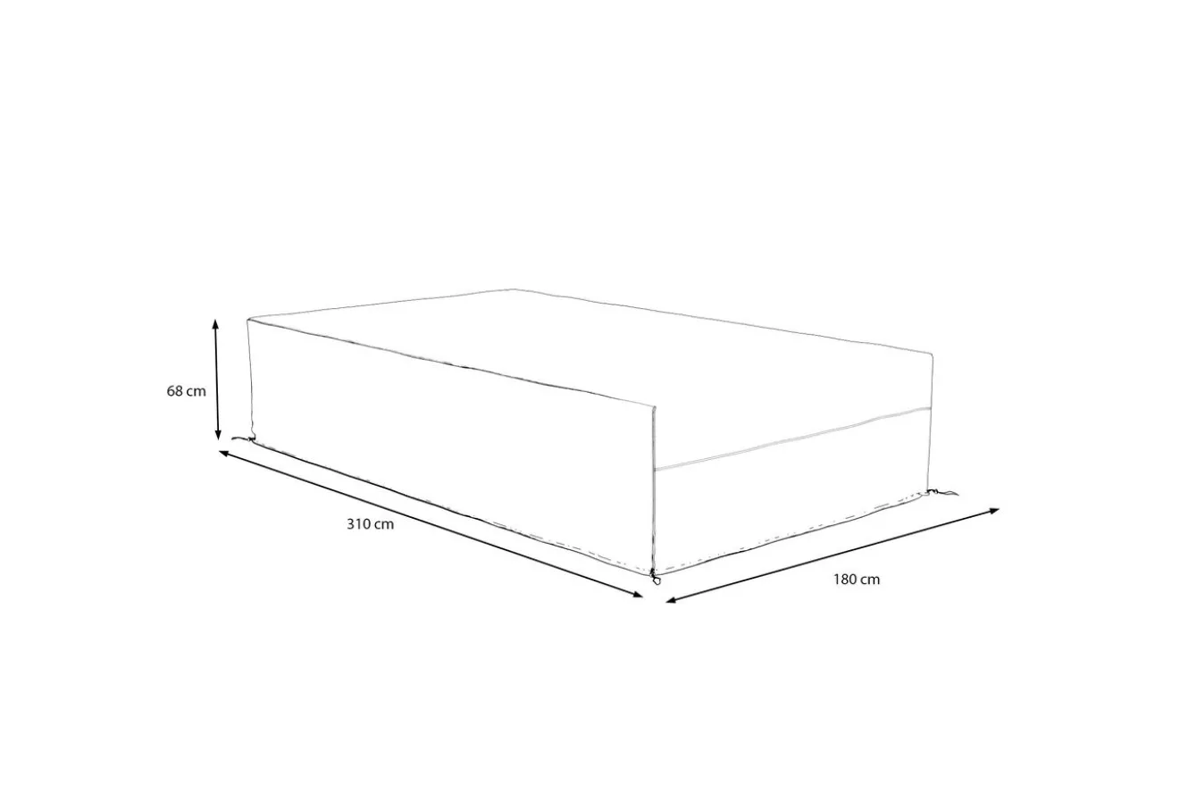 OUTFLEXX Abdeckhaube für Gartenlounge, schwarz, Polyester, TPU 420D Ripstop-Gewebe, 310 x 180 x 68 cm, uv-schutz, mit Kordelzug