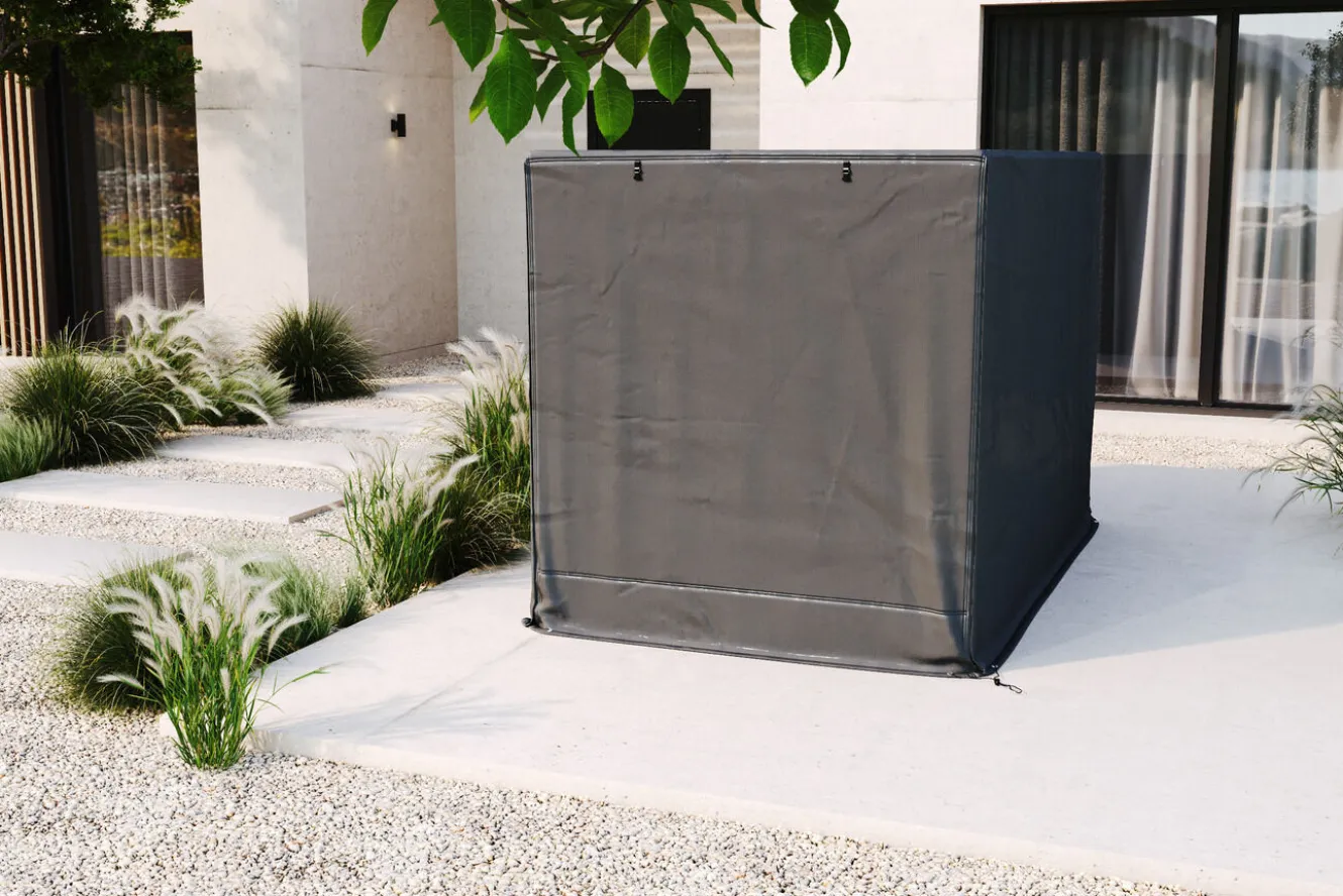 OUTFLEXX Abdeckhaube für Hollywoodschaukel, schwarz, Ripstop-Gewebe/Polyester, 252 x 152 x 162 cm, wasserabweisend, mit Reißverschluss, UV-Schutz