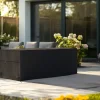 OUTFLEXX Abdeckhaube für Kissenbox, schwarz, Ripstop-Gewebe/Polyester, 207 x 97 x 73 cm, wasserabweisend, UV-Schutz