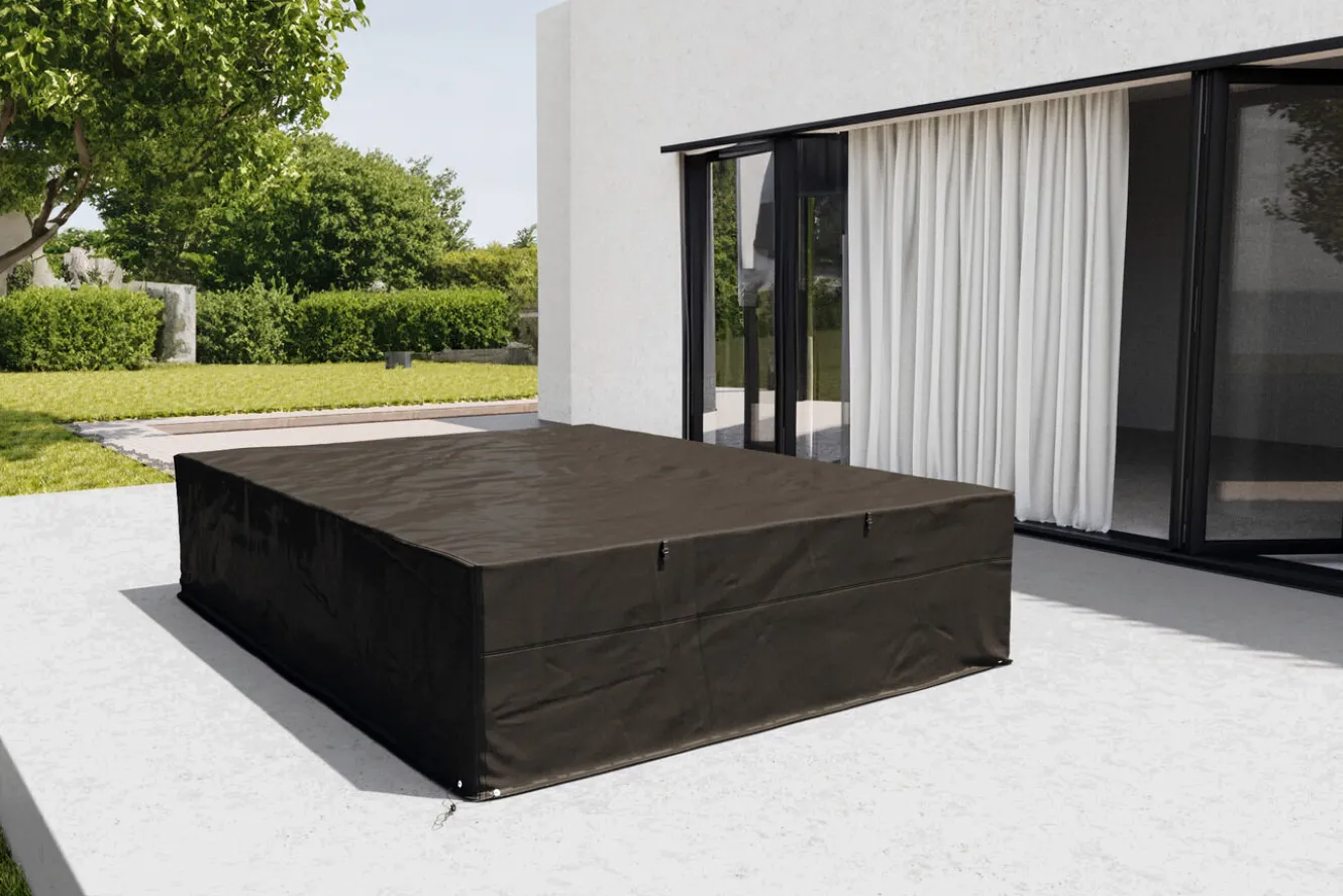 OUTFLEXX Abdeckhaube für Loungemöbel, schwarz, Ripstop-Gewebe/Polyester, 184 x 264 x 60 cm, wasserabweisend, UV-Schutz
