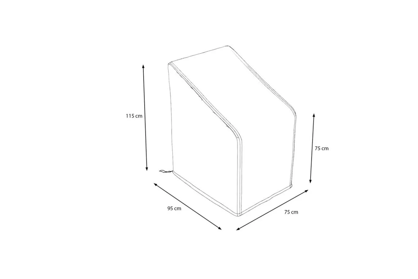 OUTFLEXX Abdeckhaube für Stapelstühle, schwarz, Polyester, TPU 420D Ripstop-Gewebe, 75 x 95 x 80/120 cm, mit Kordelzug