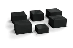 OUTFLEXX Abdeckhauben-Set für Gartenlounges, schwarz, Ripstop-Gewebe/Polyester, wasserabweisend, UV-Schutz