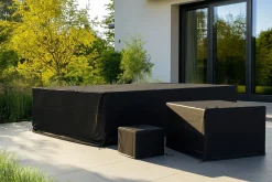 OUTFLEXX Abdeckhauben-Set für Gartenlounges, schwarz, Ripstop-Gewebe/Polyester, wasserabweisend, UV-Schutz