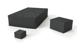 OUTFLEXX Abdeckhauben-Set für Gartenlounges, schwarz, Ripstop-Gewebe/Polyester, wasserabweisend, UV-Schutz