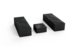 OUTFLEXX Abdeckhauben-Set für Gartenliegen, schwarz, Ripstop-Gewebe/Polyester, wasserabweisend, UV-Schutz