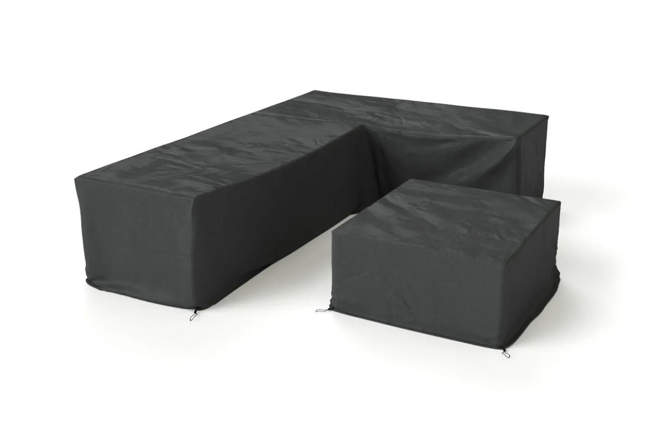 OUTFLEXX Abdeckhauben-Set für Gartenlounges, schwarz, Ripstop-Gewebe/Polyester, wasserabweisend, UV-Schutz