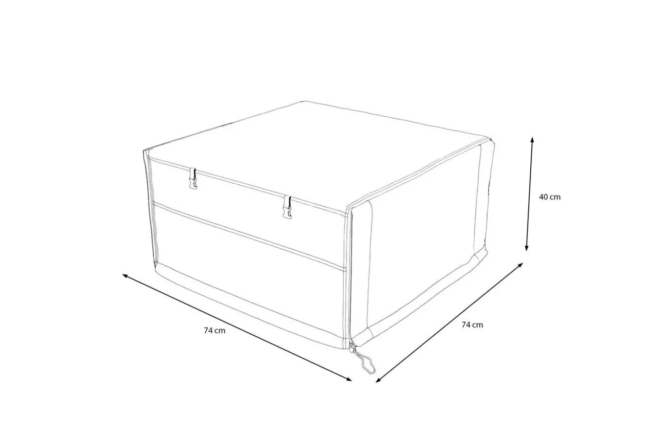 OUTFLEXX Abdeckhaube, schwarz, Polyester, TPU 420D Ripstop-Gewebe, 74 x 74 x 40 cm, mit Zugband
