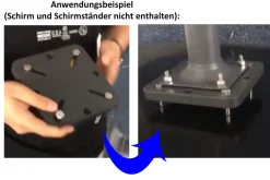 OUTFLEXX Adapterplatte für Schirmständer und Bodenanker, anthrazit, Alu, 16x16x1,5cm, Lochabstand 64-113mm