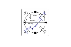 OUTFLEXX Adapterplatte für Schirmständer und Bodenanker, anthrazit, Alu, 16x16x1,5cm, Lochabstand 64-113mm