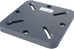 OUTFLEXX Adapterplatte für Schirmständer und Bodenanker, anthrazit, Alu, 16x16x1,5cm, Lochabstand 64-113mm