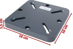 OUTFLEXX Adapterplatte für Schirmständer und Bodenanker, anthrazit, Alu, 16x16x1,5cm, Lochabstand 64-113mm
