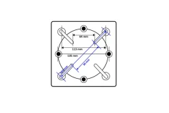 OUTFLEXX Adapterplatte für Schirmständer und Bodenanker, anthrazit, Alu, 16x16x1,5cm, Lochabstand 64-113mm