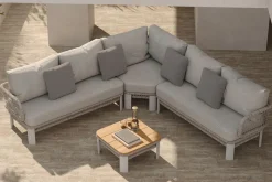 OUTFLEXX Altea Gartenlounge für 5 Personen, grau, Alu/Rope/Polyester, inkl. Tisch
