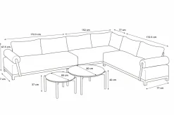 OUTFLEXX Altea Gartenlounge für 5-6 Personen, beige-weiß, Aluminium/Polyesterbezug, wetterfest und pflegeleicht