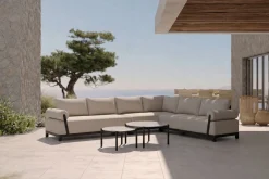 OUTFLEXX Altea Gartenlounge für 5-6 Personen, beige-weiß, Aluminium/Polyesterbezug, wetterfest und pflegeleicht