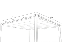 OUTFLEXX Antalya Ersatzdach für Pergola, creme, Polyester mit PA-Beschichtung, UV30+, passend für Pergola 3x3 m