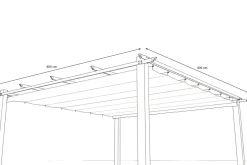 OUTFLEXX Antalya Ersatzdach für Pergola 4x4 m, anthrazit, Polyester, PA-beschichtet, UV30+, wasserabweisend
