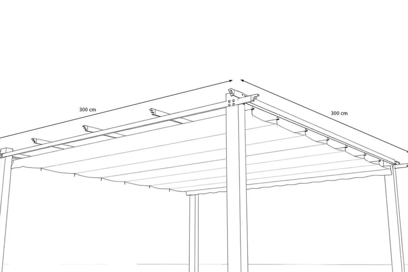 OUTFLEXX Antalya Ersatzdach für Pergola, anthrazit, Polyester mit PA-Beschichtung, UV30+, passend für Pergola 3x3 m