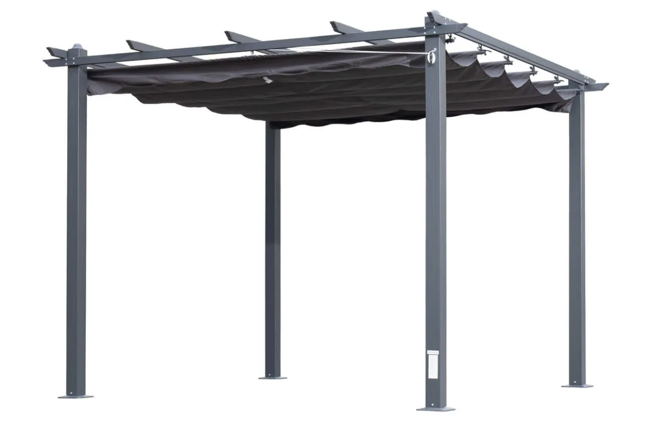OUTFLEXX Antalya Ersatzdach für Pergola, anthrazit, Polyester mit PA-Beschichtung, UV30+, passend für Pergola 3x3 m