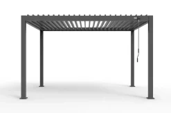 OUTFLEXX Antalya Lamellenpergola, schwarz, Alu pulverbeschichtet, 3 x 4 m, witterungsbeständig, verstellbares Lamellendach