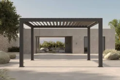 OUTFLEXX Antalya Lamellenpergola, schwarz, Alu pulverbeschichtet, 3 x 4 m, witterungsbeständig, verstellbares Lamellendach