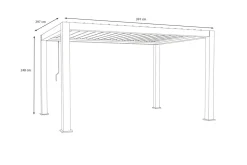 OUTFLEXX Antalya Lamellenpergola, schwarz, Alu pulverbeschichtet, 3 x 4 m, witterungsbeständig, verstellbares Lamellendach