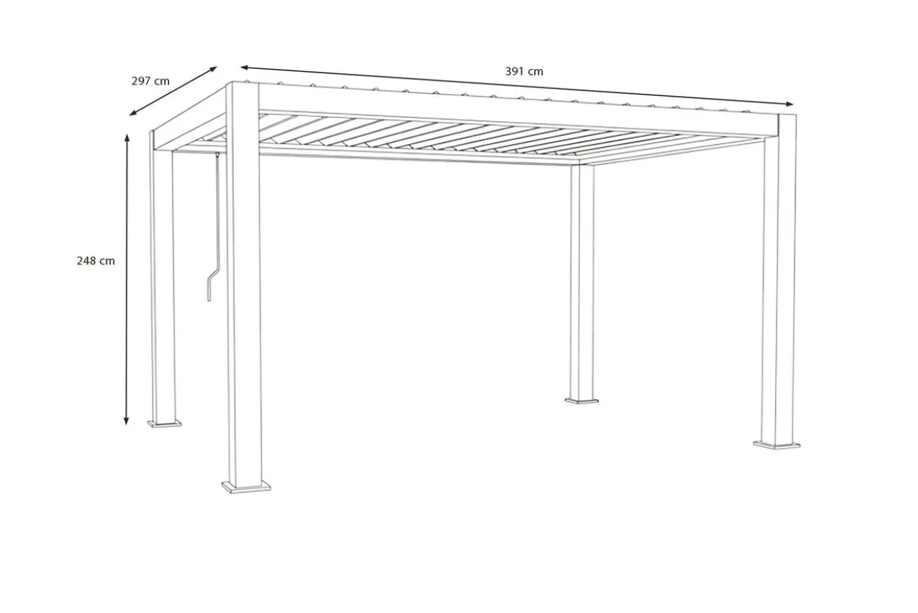 OUTFLEXX Antalya Lamellenpergola, schwarz, Alu pulverbeschichtet, 3 x 4 m, witterungsbeständig, verstellbares Lamellendach