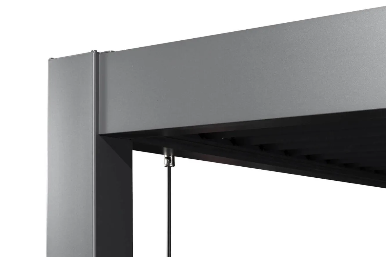 OUTFLEXX Antalya Lamellenpergola, schwarz, Alu pulverbeschichtet, 3 x 4 m, witterungsbeständig, verstellbares Lamellendach