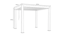 OUTFLEXX Antalya Lamellenpergola, schwarz, Alu pulverbeschichtet, 3 x 3 m, wetterfest, Lamellendach verstellbar