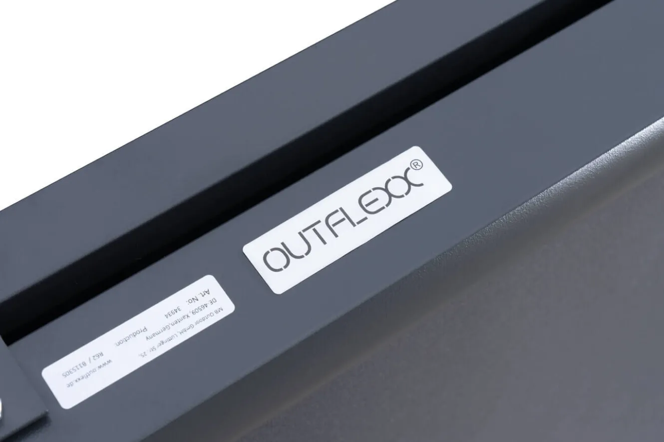 OUTFLEXX Antalya Pergola mit faltbarem Stoffdach, Anthrazit, Aluminium/Stahl/Polyester, 3 x 3 m, UV-Schutz 30+