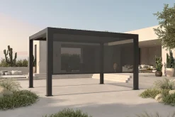 OUTFLEXX Antalya Seitenrollo, schwarz, Aluminium und Textilene, 4 x 2,3 m, UV- und witterungsbeständig