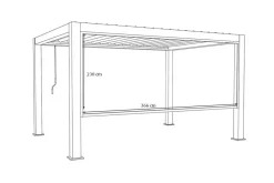 OUTFLEXX Antalya Seitenrollo, schwarz, Aluminium und Textilene, 4 x 2,3 m, UV- und witterungsbeständig