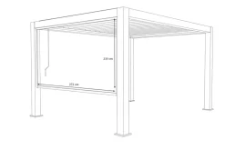 OUTFLEXX Antalya Seitenrollo, schwarz, Aluminium mit Textilene-Gewebe, 3 x 2,7 m, UV- und witterungsbeständig